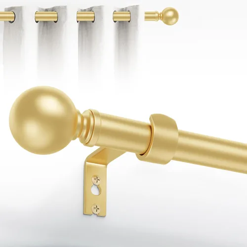 Vista 17 de Hei!Dear Barras de cortina para ventanas de 28 a 48 pulgadas (2.3 a 4 pies), ajustable de 5/8 pulgadas, barra de cortina decorativa de alta