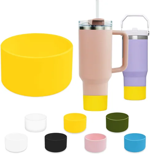 Vista 8 de 1 bota de silicona para vaso Stanley Quencher de 40 onzas, funda de silicona para Stanley IceFlow de 20 onzas y 30 onzas, accesorios de copa