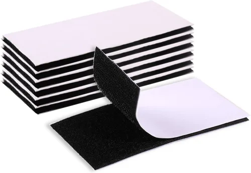 HTVRONT - Cinta de velcro de 4 x 2 pulgadas, 16 juegos de tiras de gancho y bucle con adhesivo resistente, cinta adhesiva de doble cara para colgar