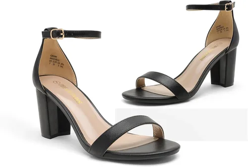 Vista 2 de DREAM PAIRS - Sandalias de tacón grueso y bajo para mujer