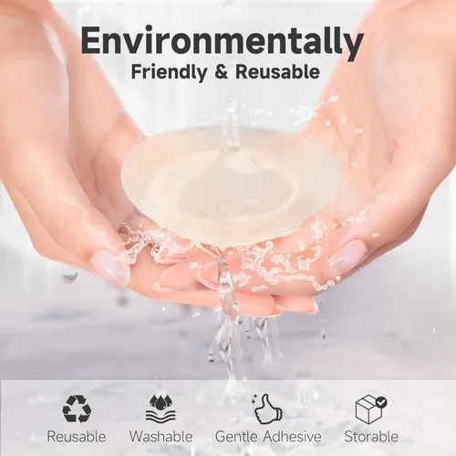 Vista 5 de NIPWELLNipple Covers- Reusable WaterproofStickySiliconeNipple Cover,Strapless Nipple Pastiesfor Women with TravelBox