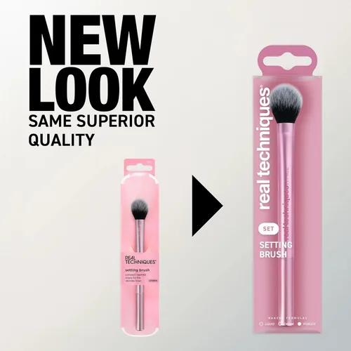 Vista 5 de Real Techniques - Cepillo de fijación con cerdas sintéticas ultra felpa de corte personalizado y abrazaderas de aluminio extendidas para construir