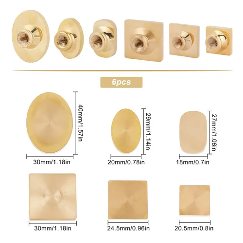 Vista 2 de CRASPIRE Juego de sellos de sellado de cera en blanco, 6 cabezales de sello de latón extraíbles con 2 piezas de mango de madera, kit de sellos