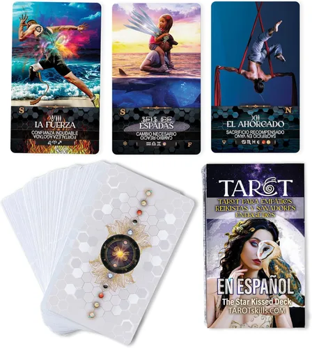 Mazo de Tarot Estrella Besada – 78 Cartas de Tarot para Principiantes y Profesionales con Símbolos Rider Waite, Astrología, Signos, Significados