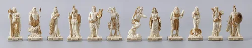 Vista 5 de Veronese Design Set de Miniaturas de Dioses del Panteón Griego de Resina de 3 1/4 Pulgadas Pintadas a Mano con Acabado Bronceado