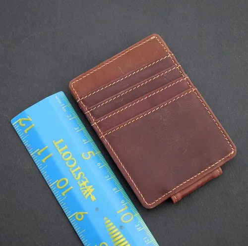 Vista 7 de US 1943 Mercury Dime 90% Silver 10 Cent Coin Magnetic Money Clip and Wallet Combo New - Crazy Horse Water Buffalo Leather