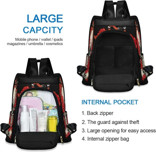 Vista 5 de ALAZA Mochila antirrobo para mujer, bolso de moda para hombro, multicolor (Multicolor16), Viajar