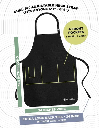 Vista 7 de ApronMen - Funny Apron For Men - BBQ Gifts for Men & Unique Gifts for Fathers - Mens Aprons for Grilling