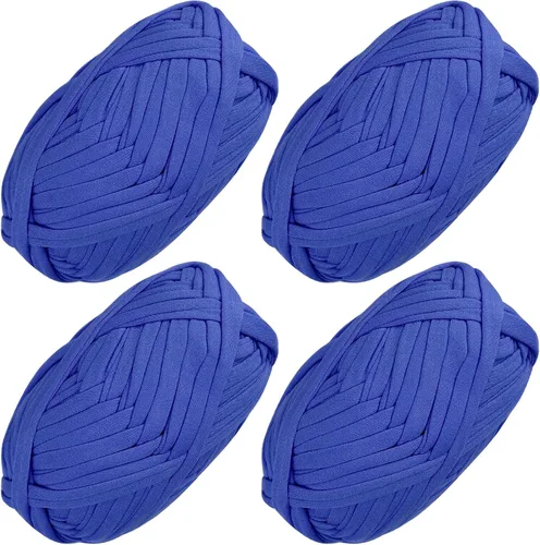 Vista 17 de SIMEIQI 2 piezas de tela elástica para camisetas, hilo de crochet para tejer DIY, hilo de punto grueso tipo espagueti para proyectos de bolsos