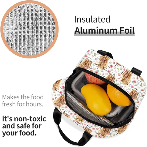 Vista 6 de Highland Cow - Lonchera térmica reutilizable para adolescentes, niñas, mujeres, hombres, escuela, picnic, oficina, trabajo