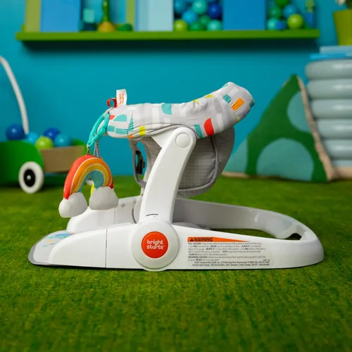 Vista 13 de Bright Starts Learn-to-Sit - Asiento de piso para bebé, 2 posiciones para crecer con bebé, silla de bebé portátil, incluye juguetes sensoriales