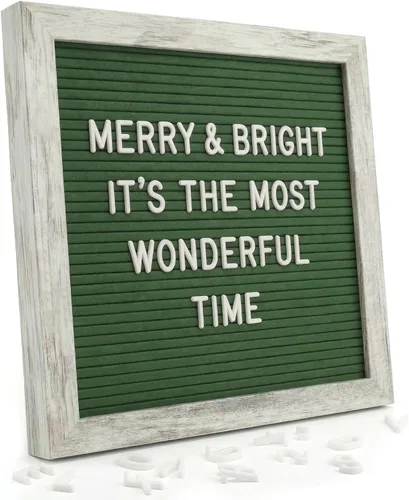 Vista 15 de C Crystal Lemon - Tablero de fieltro para letras, 10 x 10 pulgadas, tablero de madera para mensajes intercambiables, marco de madera, montaje