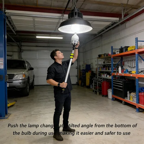 Vista 3 de Extendable Light Bulb Changer Post Up To 3 Metres For Safe Tall Ceiling Bulb Replacement Lacking Ladder Use
