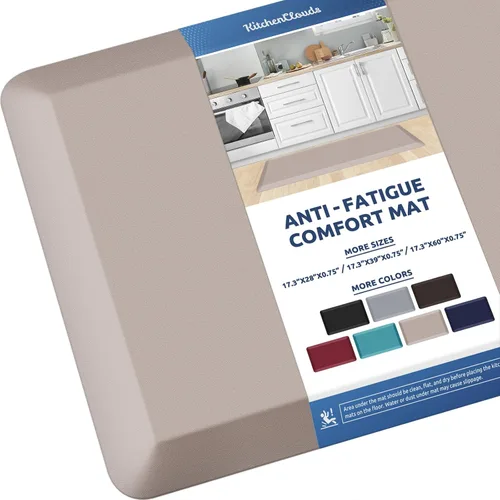 Vista 27 de KitchenClouds Alfombra de cocina acolchada anti fatiga, 17.3 x 60 pulgadas, impermeable, antideslizante, tapete de escritorio cómodo, para cocina