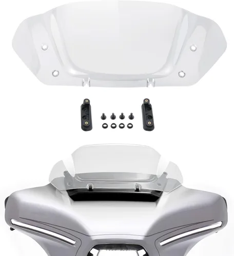 Vista 15 de Parabrisas negro de 4.5 pulgadas compatible con Harley Davidson Touring Street Glide Electra Glide FLHT FLHTCU Ultra Classic Glide FLHX FLHTK Tri