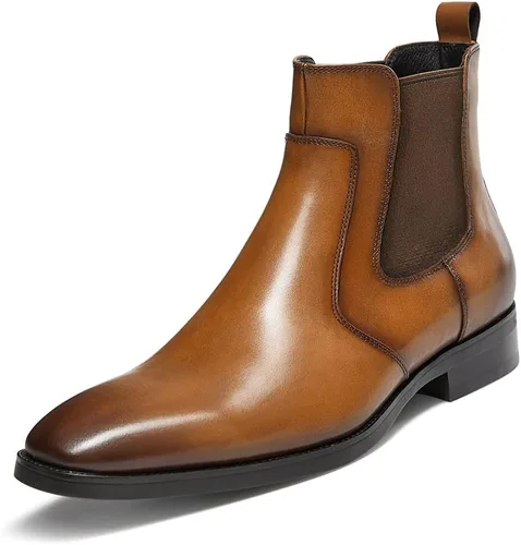 Botas de vestir para hombre, botas Chelsea de cuero para hombre