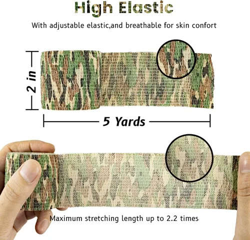 Vista 3 de FRESINIDER 9 rollos de gasa de cinta atlética autoadhesiva, transpirable, elástico cohesivo para lesiones deportivas y mascotas