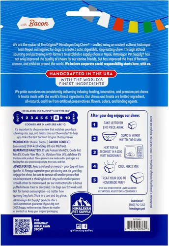 Vista 9 de Himalayan Chew Original Yak Cheese Chew, tocino, 3 palitos pequeños, 1.1 onzas, sin gluten, golosinas saludables, sin granos ni lactosa, 100%