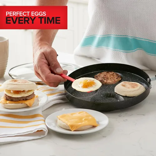 Vista 6 de Modern Innovations Sartén antiadherente de 4 tazas con tapa, sartén para huevos fritos, sartén para tortillas, mini sartén para panqueques