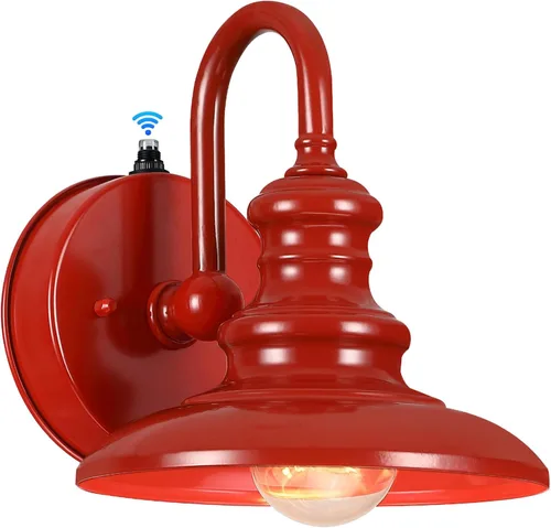 Vista 8 de LONEDRUID Aplique de Pared Exterior con Sensor de Anochecer a Amanecer Negro Luminarias de Granero con Cuello de Ganso Impermeables de Estilo Granja