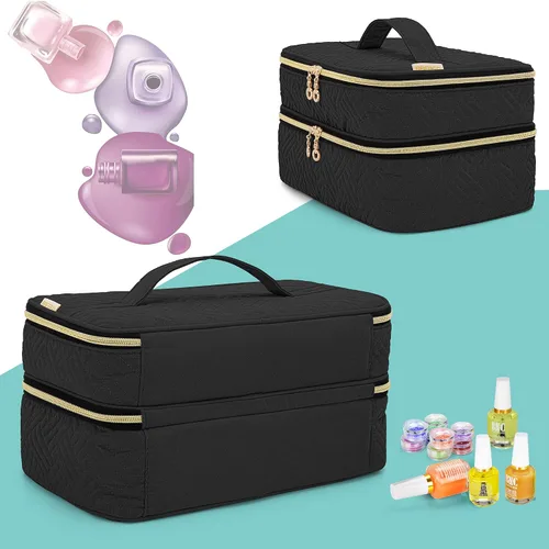 Vista 5 de BAFASO Organizador de esmalte de uñas con capacidad para 40 botellas (0.5 onzas líquidas), estuche de esmalte de uñas con secciones