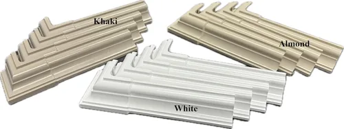 Vista 4 de Ajuste ajustable de 4 piezas de vinilo/PVC (apto para postes de 3 a 6.5 pulgadas) (3 colores) (almendra)