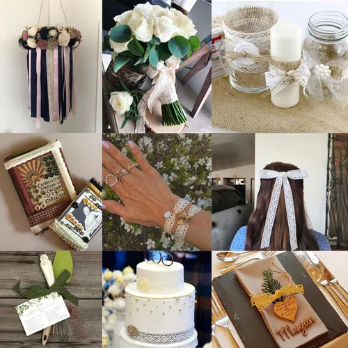 Vista 6 de Cinta artesanal de algodón natural de 1 pulgada, cinta de algodón vintage con ribete de encaje de ganchillo, cinta de envoltura de 10 yardas (beige)