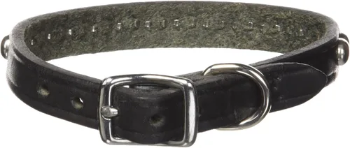Vista 2 de Leather Brothers 12LS-BK14 - Collar de perro de cuero Latigo con tachuelas, tamaño mediano, color negro