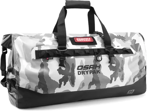 Vista 33 de OSAH DRYPAK Bolsa de lona impermeable 25L/40L/60L – Bolsa trasera de motocicleta resistente, bolsa seca enrollable para viajes, camping, canotaje