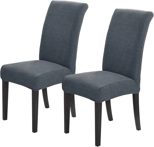 Vista 57 de Joccun - Juego de 2 fundas para sillas de comedor, fundas elásticas para sillas de comedor, fundas de asiento para sillas de comedor, funda de Negro