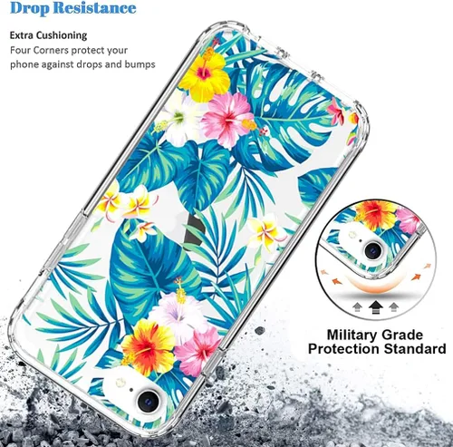 Vista 7 de Funda para iPod Touch 6/5/7, bonito parachoques de TPU transparente floral, funda protectora a prueba de golpes, compatible con iPod Touch 5ª/6ª/7ª