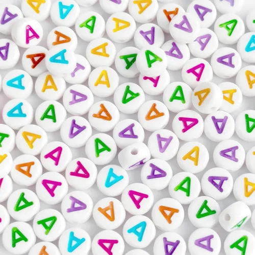 300PCS Letter Beads 4X7mm Acrylic Alphabet Beads Vowel Letter A Beads for Jewelry Making DIY Bracelets Necklaces Key Chains (A-300PCS)