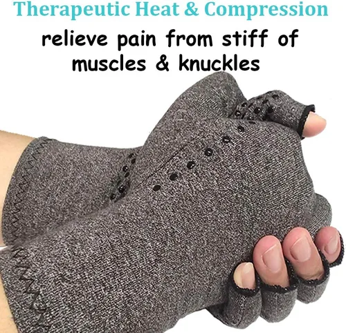 Vista 2 de Guantes de compresión para artritis para hombres y mujeres, guantes de compresión para artritis