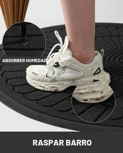 Vista 2 de tchdio Tapete para puerta de entrada al aire libre e interior, semicircular, de goma duradera, antideslizante, para entrada exterior, entrada