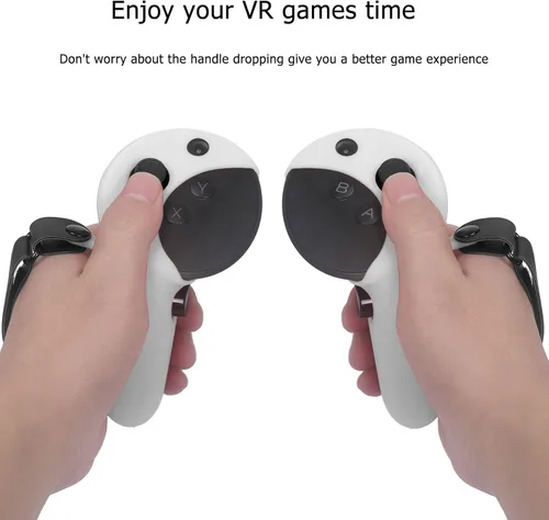 Vista 5 de Silicone Grip Cover for Meta Quest Pro Protector Cover Compatible with Meta Quest Pro Accessories Touch Controller Grips with Knuckle Straps Gray