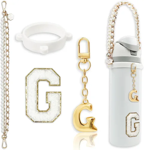 Vista 75 de Letter Handle Strap Accessories with Cute Initial Charm Compatible with Owala Water Bottle 24oz 32oz 40oz Owala Kids