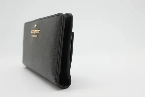 Vista 5 de Kate Spade New York Staci - Billetera plegable delgada grande, color negro, Negro