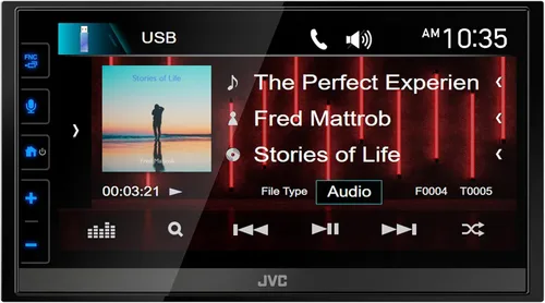 Vista 5 de JVC KW-M785BW Reproductor de medios digitales Apple CarPlay Android Auto inalámbrico, doble DIN, pantalla táctil LCD de 6.8 pulgadas, AM/FM