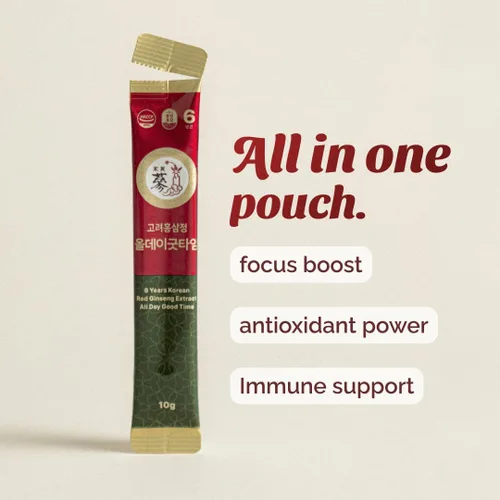 Vista 2 de Red Ginseng Immune Shot - 6 años de ginseng coreano - HACCP 100 barras sin cafeína