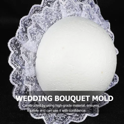 Vista 5 de STOBOK Espumas Ramo Titulares, DIY Ramo Nupcial Titulares, Flor de Encaje Blanco Mango Flores de Boda Suministros de Fiesta