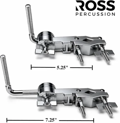 Vista 2 de ROSS Percussion Abrazadera universal de montaje para cencerro con barra en L ajustable, accesorio de hardware de batería multiajuste para soportes