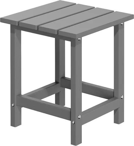 Vista 11 de MUCHENGHY Adirondack Mesa auxiliar para exteriores, mesa auxiliar de patio de 14.7 pulgadas, resistente a la intemperie, mesas auxiliares de Negro