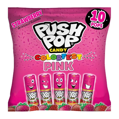 Vista 5 de Push Pop - Caramelos duros azules de Pascua, 10 unidades a granel envueltos individualmente en sabor a frambuesa azul, piruletas para rellenos