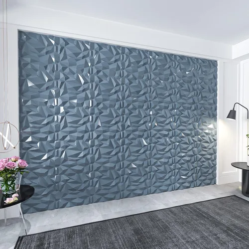 Vista 2 de Art3d Paneles decorativos 3D de pared de 19.7 x 19.7 pulgadas (paquete de 12), paneles de pared para el hogar, oficina, cafetería, color gris