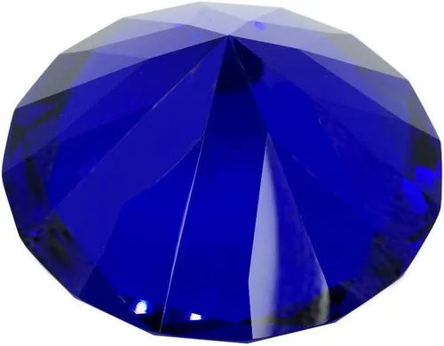 Vista 3 de 100% color original! Pisapapeles de cristal azul zafiro oscuro de 3.937 in, Tripact de 4 pulgadas (no pintado de color)