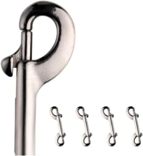 Vista 12 de Flourish Gancho a presión de perno de doble cara resistente, acero inoxidable, gancho multiusos de 4 pulgadas con aberturas de 1/2 pulgada, ideal