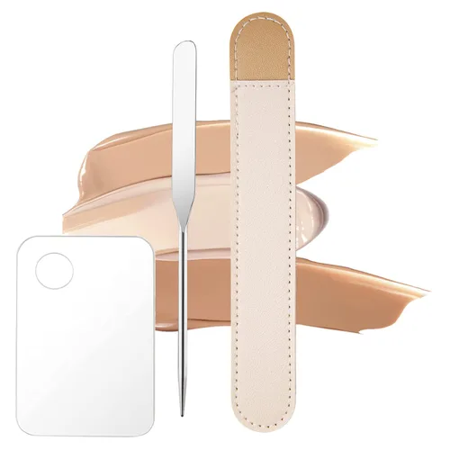 Vista 3 de Espátula de maquillaje coreana, de acero inoxidable, juego de paleta y espátula de maquillaje coreana, herramienta profesional de maquillaje 1