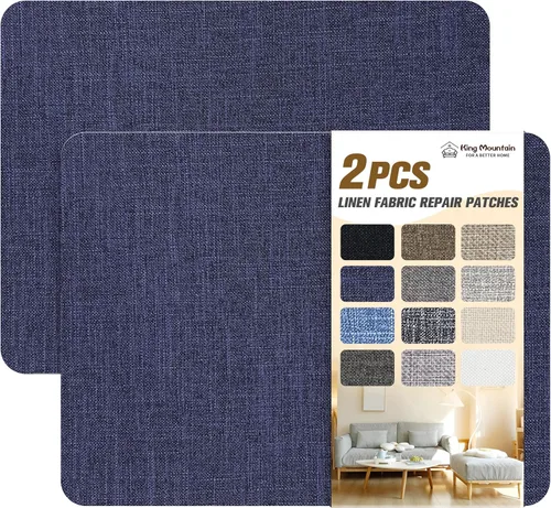 Vista 43 de KING MOUNTAIN Parches de reparación de lino grueso, parches de tela de lino autoadhesivos, tamaño extra de 8 x 11 pulgadas, multicolor, se pueden