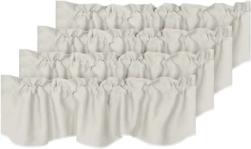 Vista 22 de H.VERSAILTEX - Cenefa de cortina opaca para ventanas de cocina, sala de estar/baño, para protección de la privacidad y decoración, con bolsillo