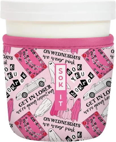 Vista 218 de Sok It IceCreamSok Cubierta de Neopreno Aislante (Floral Abstracto, Pintas de Helado Rectas)